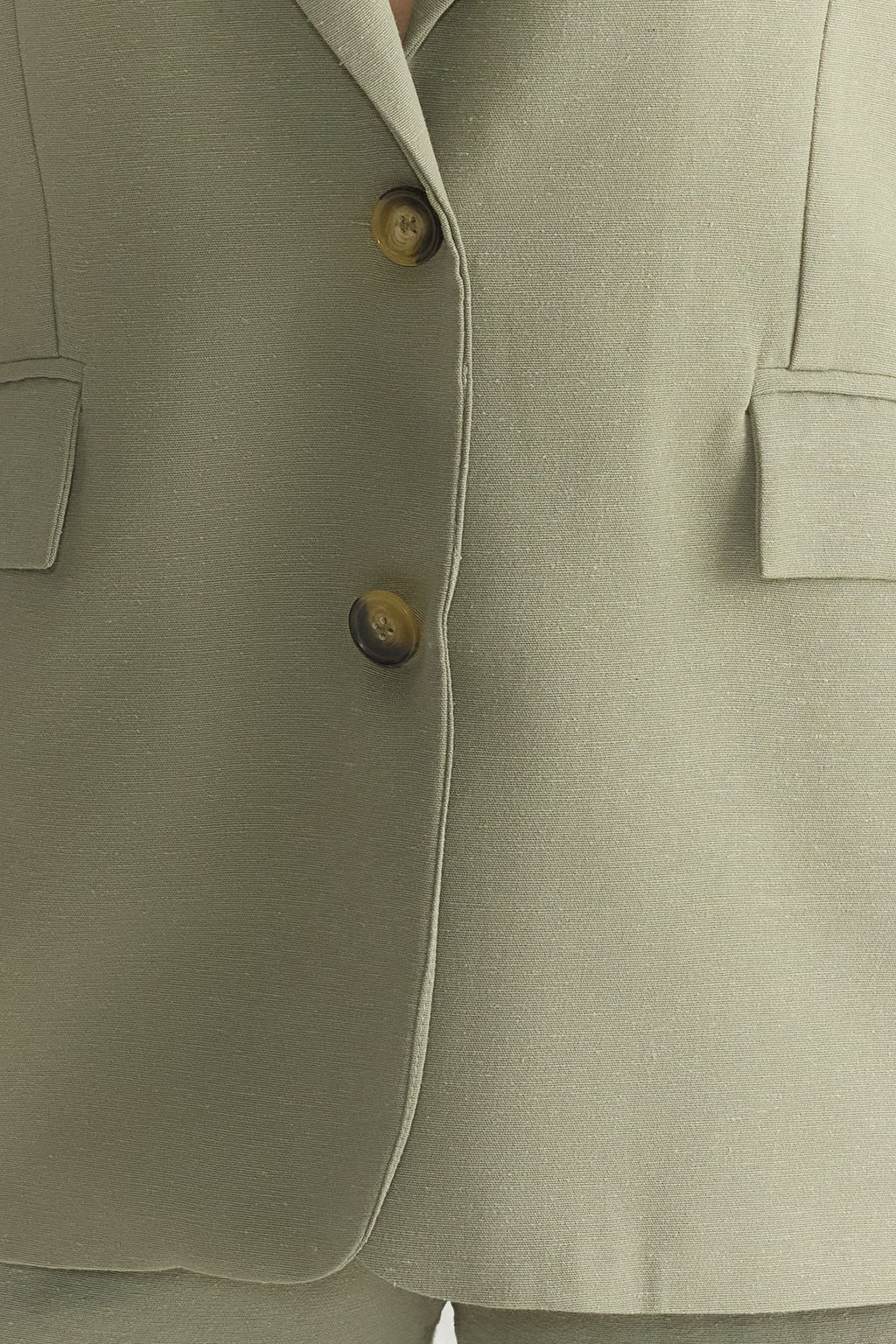 TRENDYOLMILLA Haki Keten Gorunumlu Regular Kal?p Astarl? Dokuma Blazer Ceket TWOSS25BC00004  фото 3