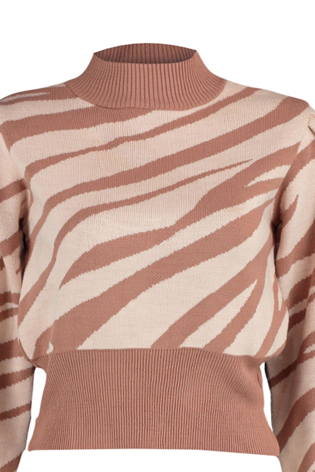 Zumrut Yesili Zebra Desenli Crop Triko Kazak TWOAW21KZ0010 - Trendyolmilla фото 31