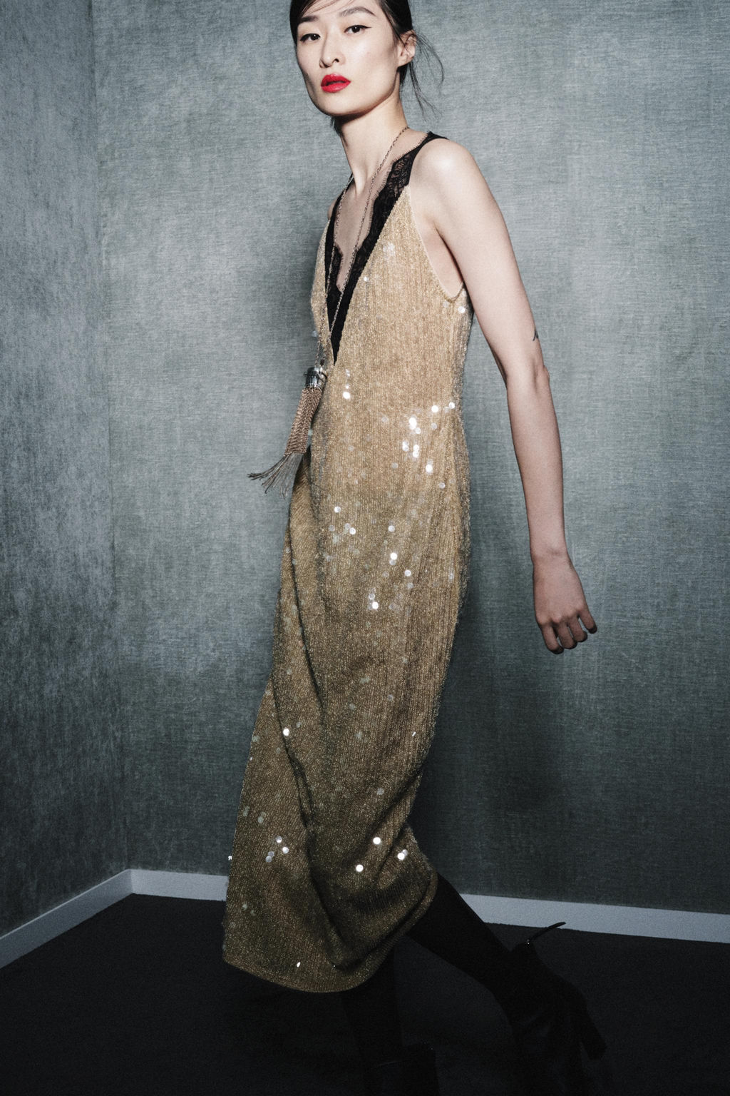 ZW COLLECTION SEQUIN LACE DRESS - Zara фото 3