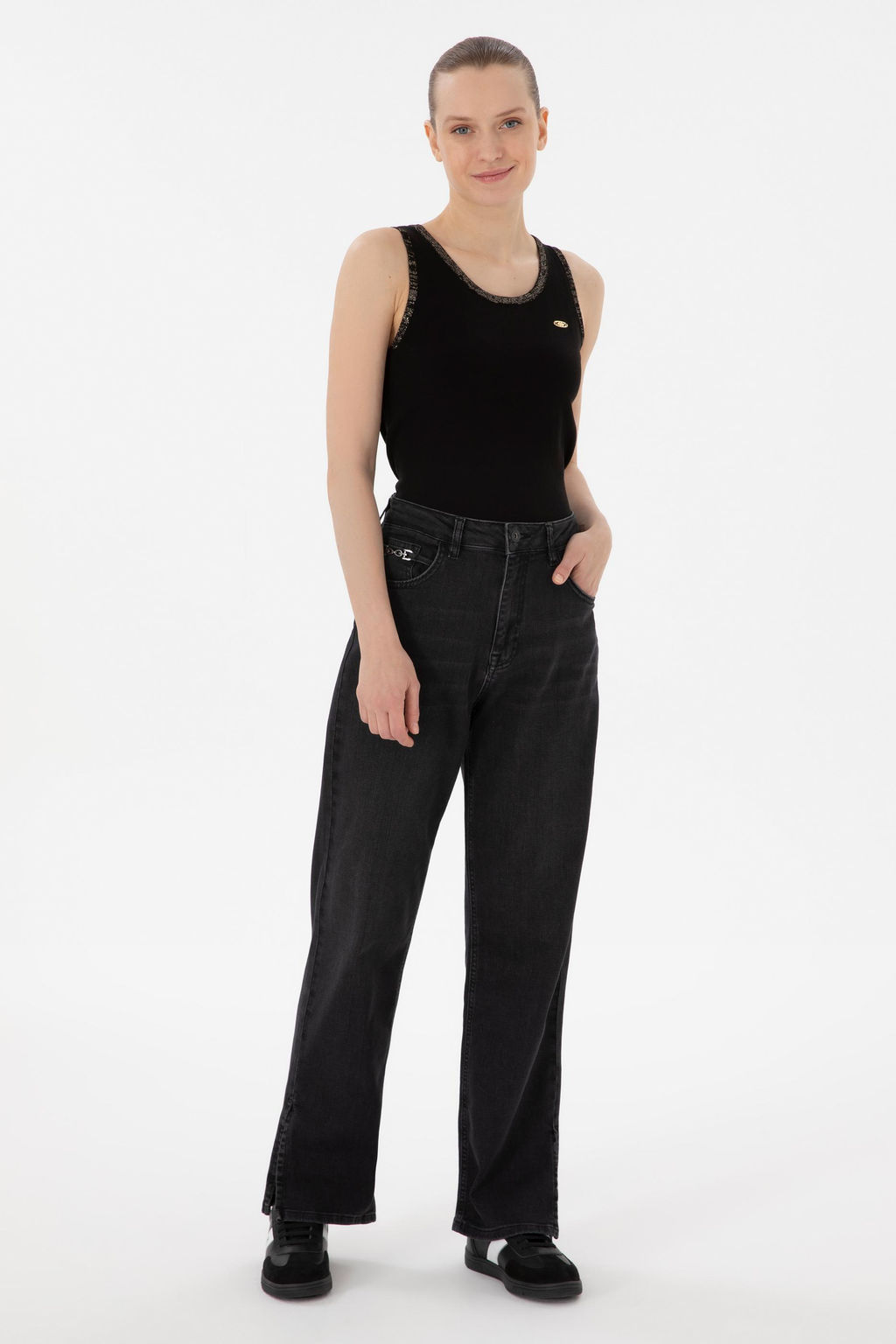 Kad_n Siyah Bisiklet Yaka Kazak Sepette S_rpriz _ndirim - U.s. polo assn фото 4