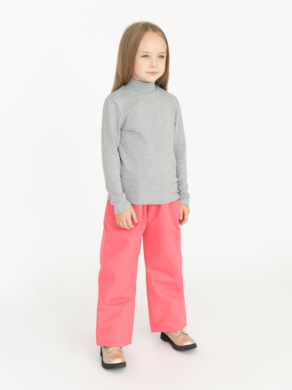 Брюки на поясе демисезонные розовые