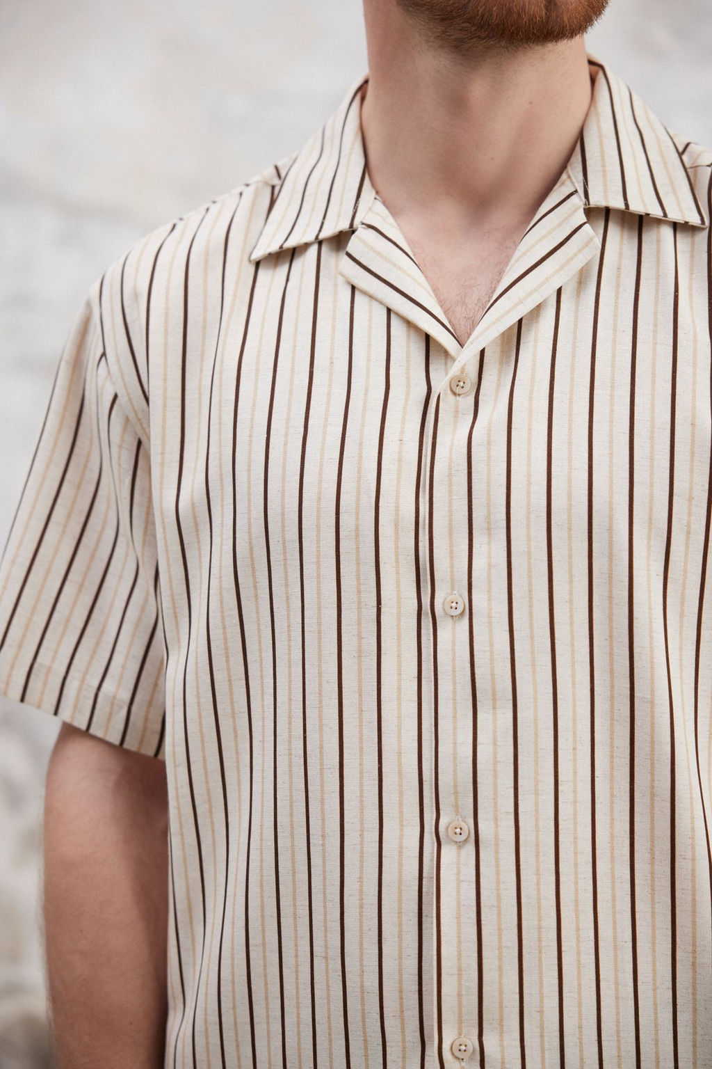 TRENDYOL MAN Ekru Oversize Gomlek TMNSS25GO00060 - Trendyolmilla фото 4