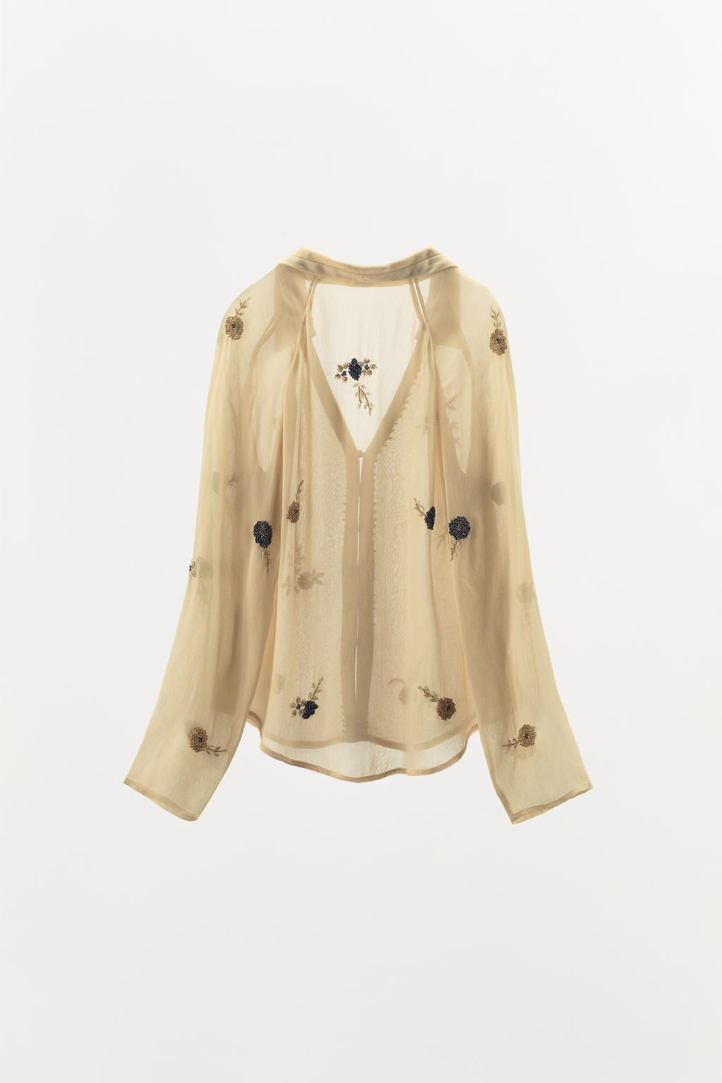 CONTRASTING BEADED SHIRT - Zara фото 4