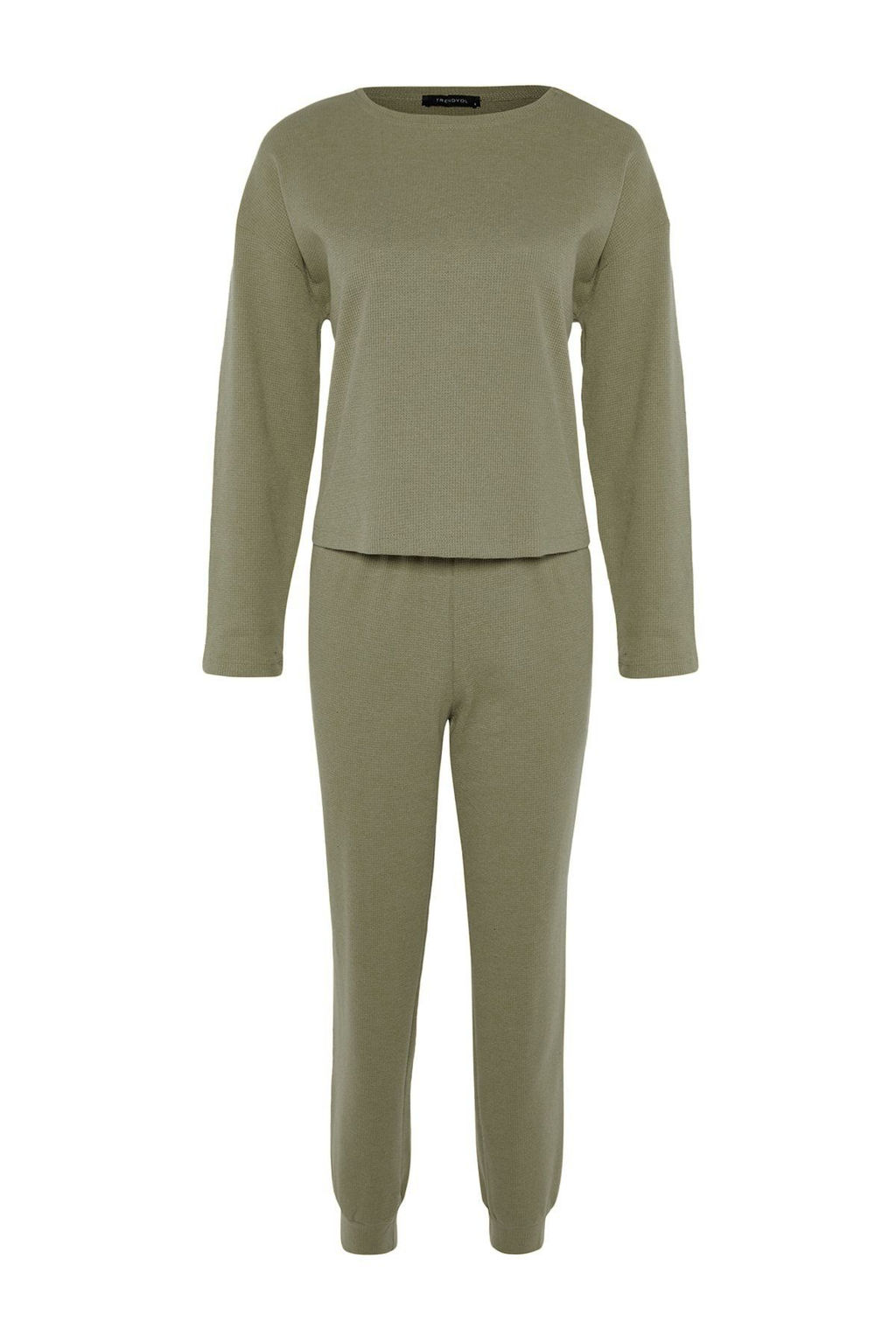 Trendyolmilla Lacivert Waffle Kumas Orme Pijama Tak?m? THMAW23PT00021  фото 25