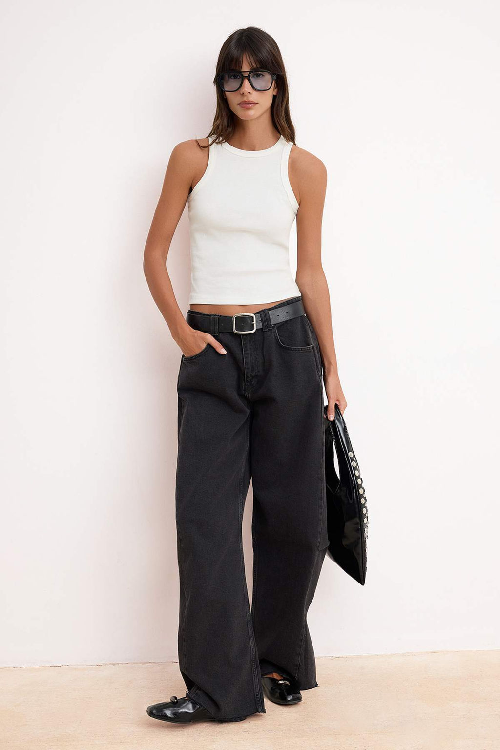 Wardrobe Essentials-Ekru Fitted/Vucuda Oturan Kal?n Ask?l? Kolsuz Esnek Orme Atlet TWOSS26AL00029