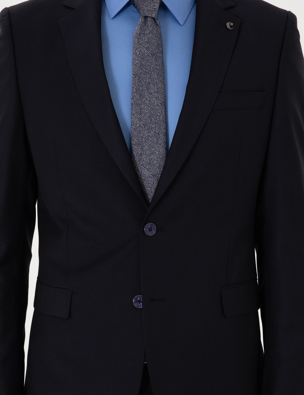 Lacivert Slim Fit %100 Y_n Klasik Tak_m Elbise - Cacharel фото 7