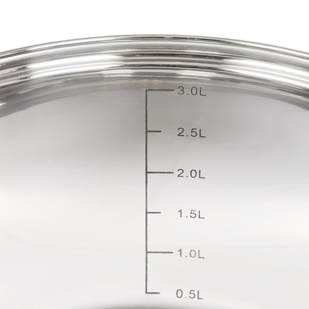 Кастрюля нерж СИЕНА 3,9л со стекл крышкой силикон/ручки Daniks SD-A93-20 (352052)  фото 5