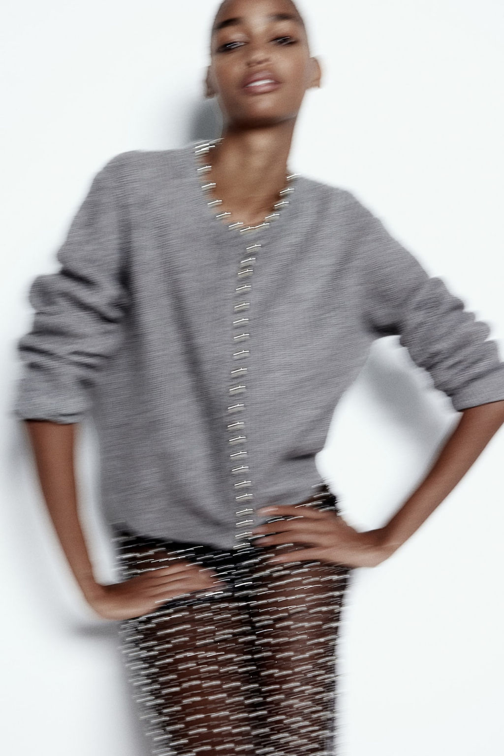 Cardigan en punto de canale con cuentas - H&m фото 2