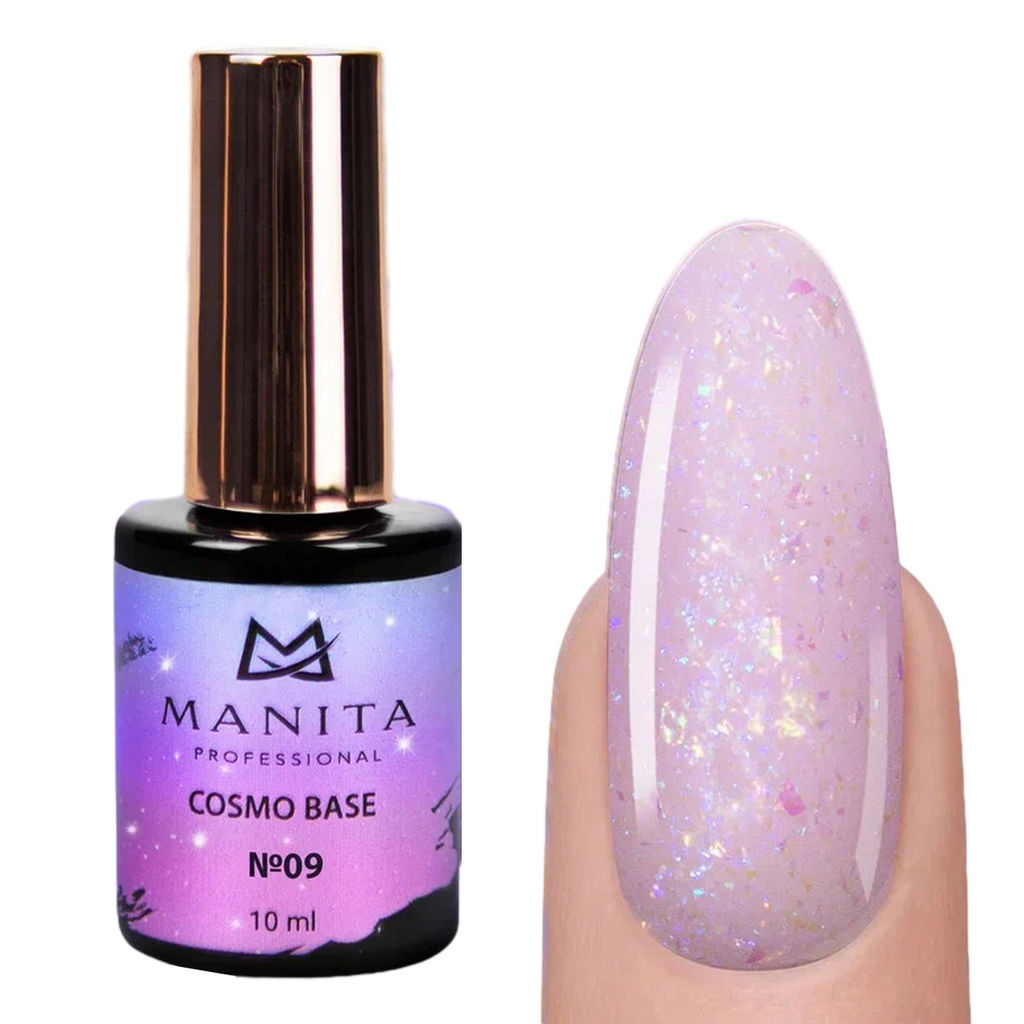 Manita Professional База для ногтей камуфлирующая с блестками №09 / Cosmo Base, 10 мл фото 6