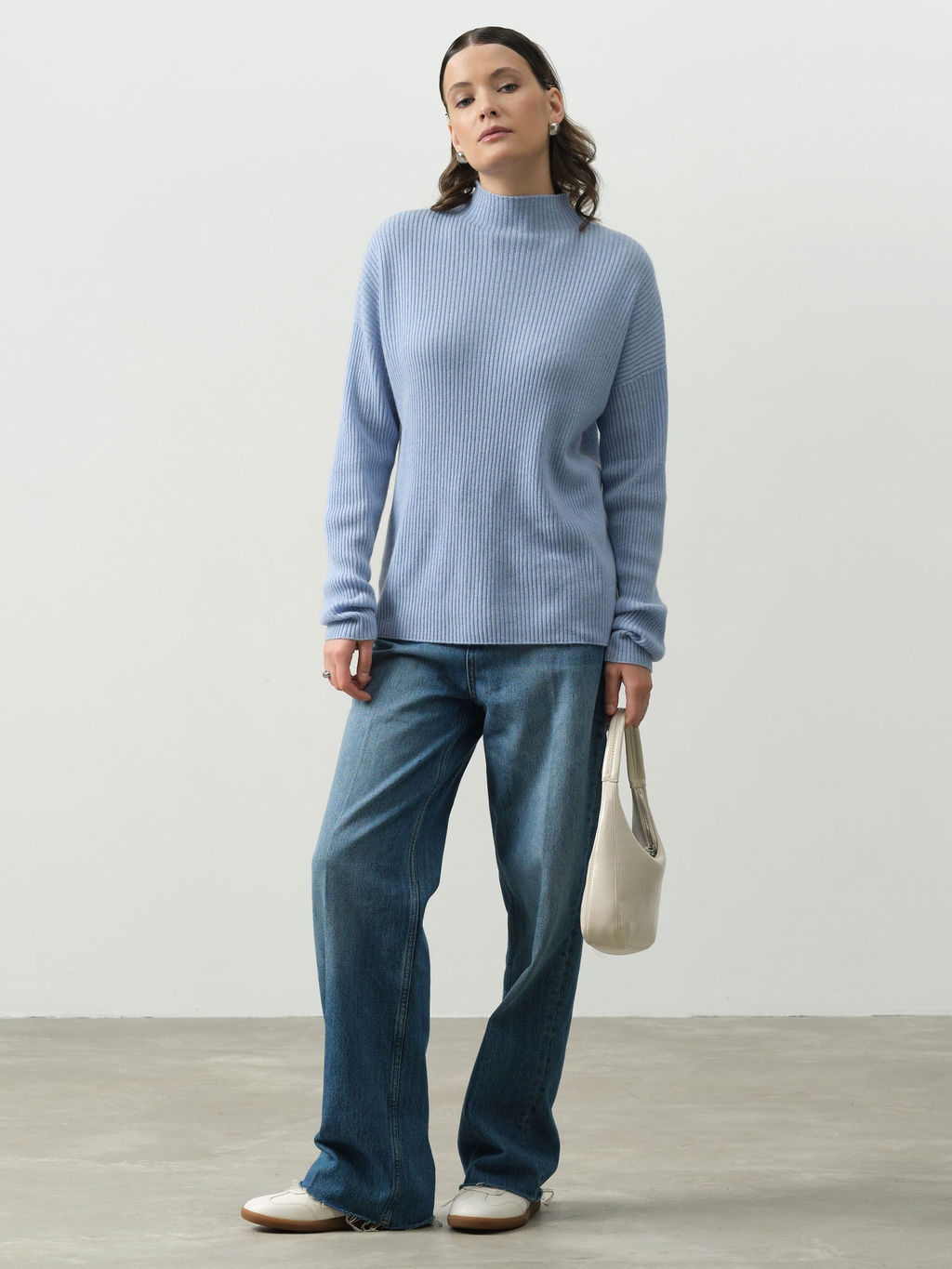 Джемпер из кашемира женский KW060583-E голубой