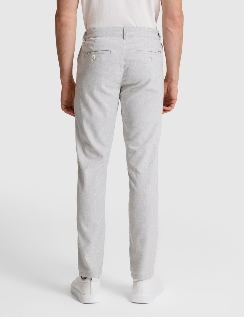 A__k Gri Slim Fit Beli Latikli Kanvas Pantolon