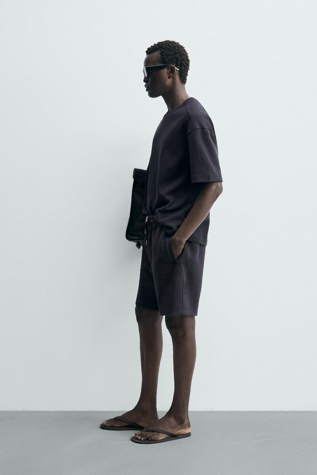 BERMUDA JOGGER RELAXED FIT INTERLOCK / Azul profundo - Zara фото 4