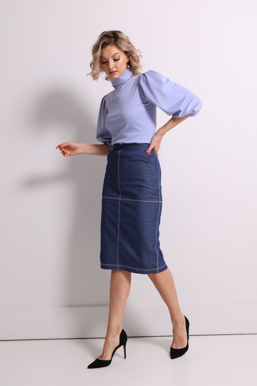 Юбка из джинсы с отстрочкой - Looklikecat фото 4