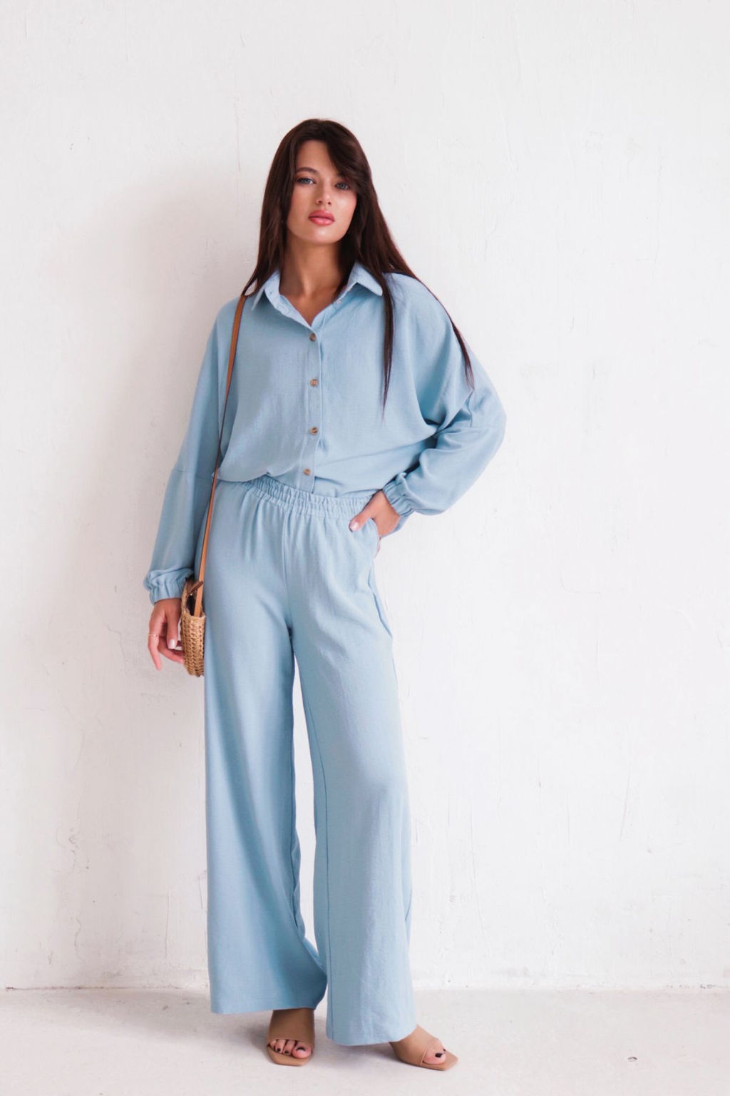 9650 Костюм в пижамном стиле голубой - Martichelli фото 4