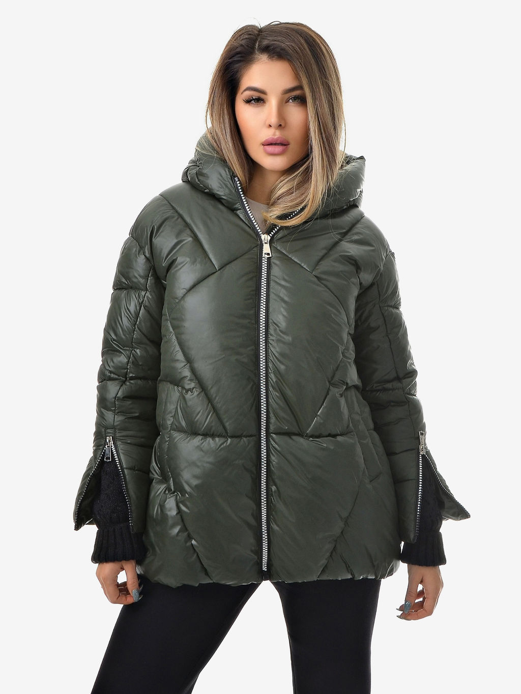 Зимняя куртка с вязанной отделкой - А+б коллекция фото 6