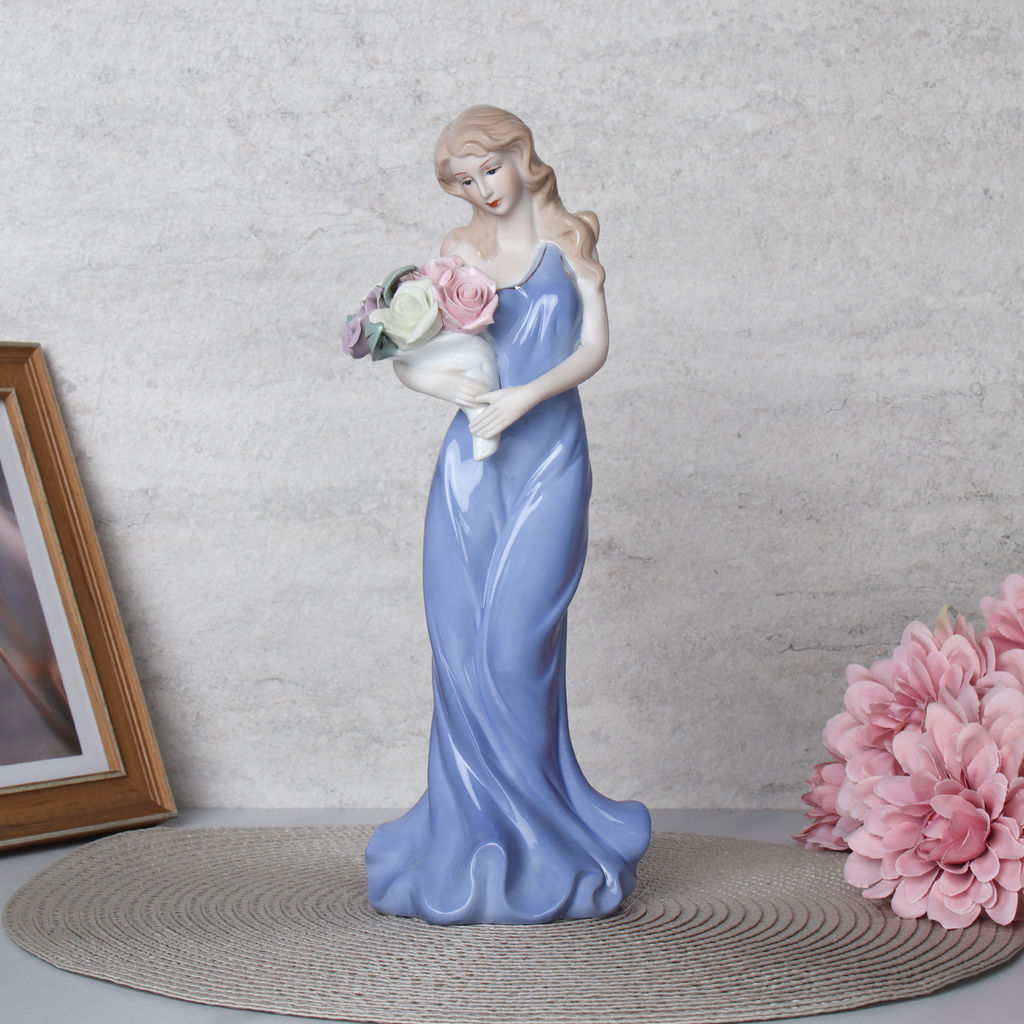 Статуэтка Дама с цветами 28 см / HP039 /уп 32/ - Галеонтрейд фото 6
