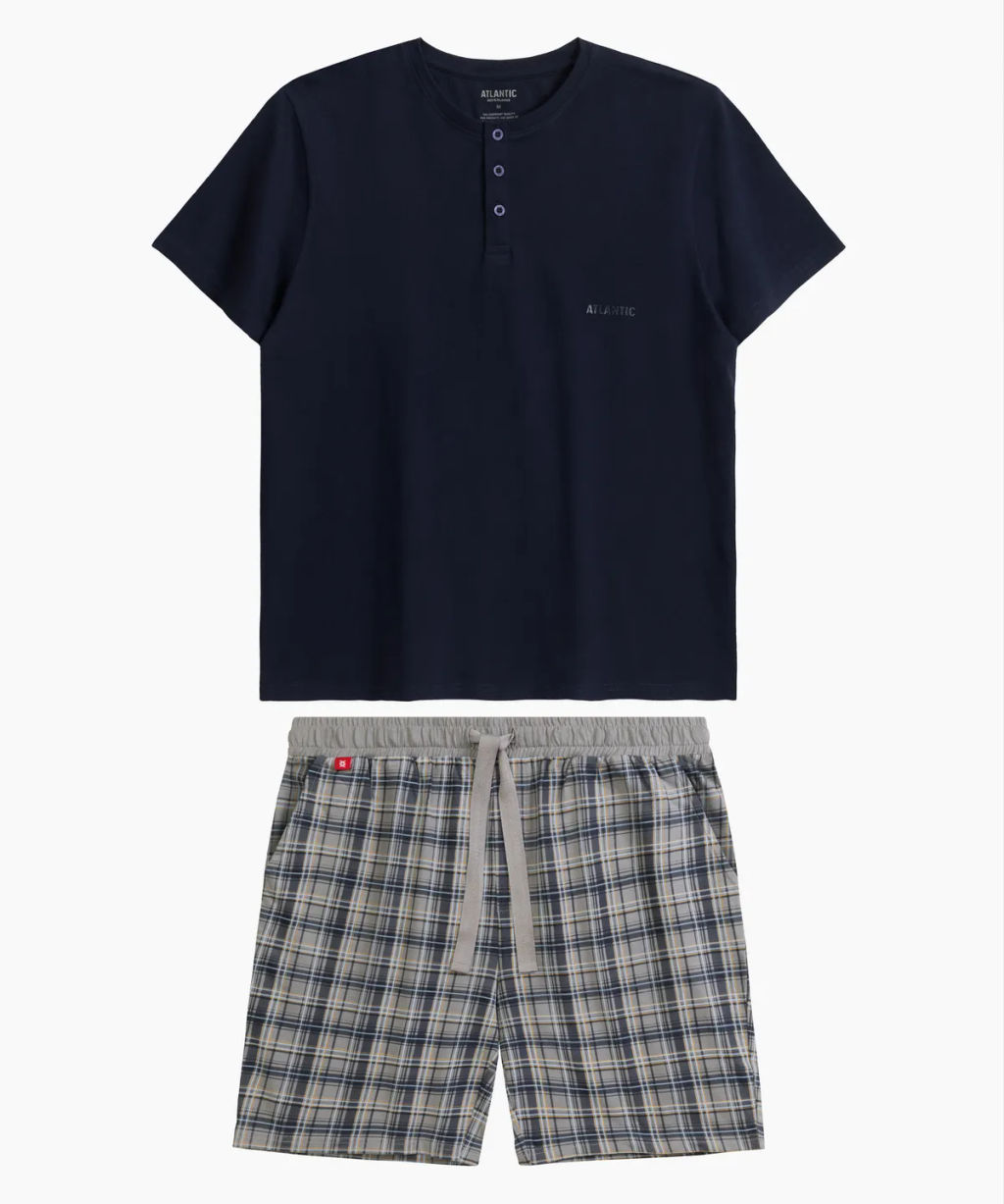 ATLANTIC NMP-380 Пижама мужская Solid Check темно-синий + серый  фото 2