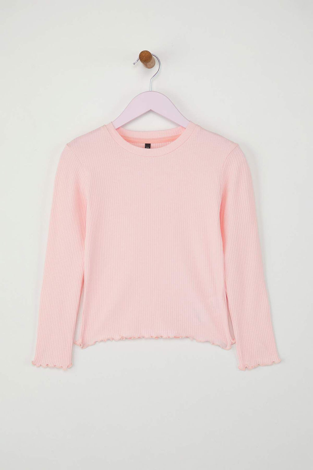 Pembe-Mavi 2li K?z Cocuk 100% Pamuk Duz Bisiklet Yaka Regular Orme T-Shirt TKDAW26TS00001 - Trendyolmilla фото 10