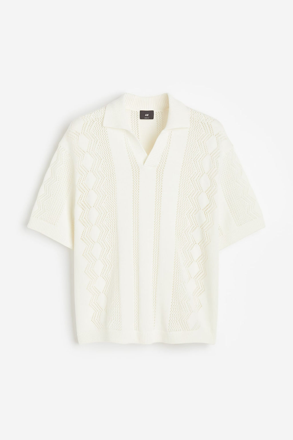 Polo en punto pointelle Loose Fit - H&m фото 5