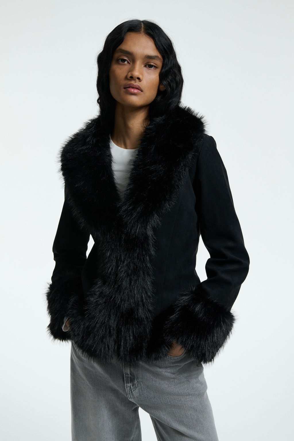 Chaqueta con ribetes efecto pelo - H&m фото 4