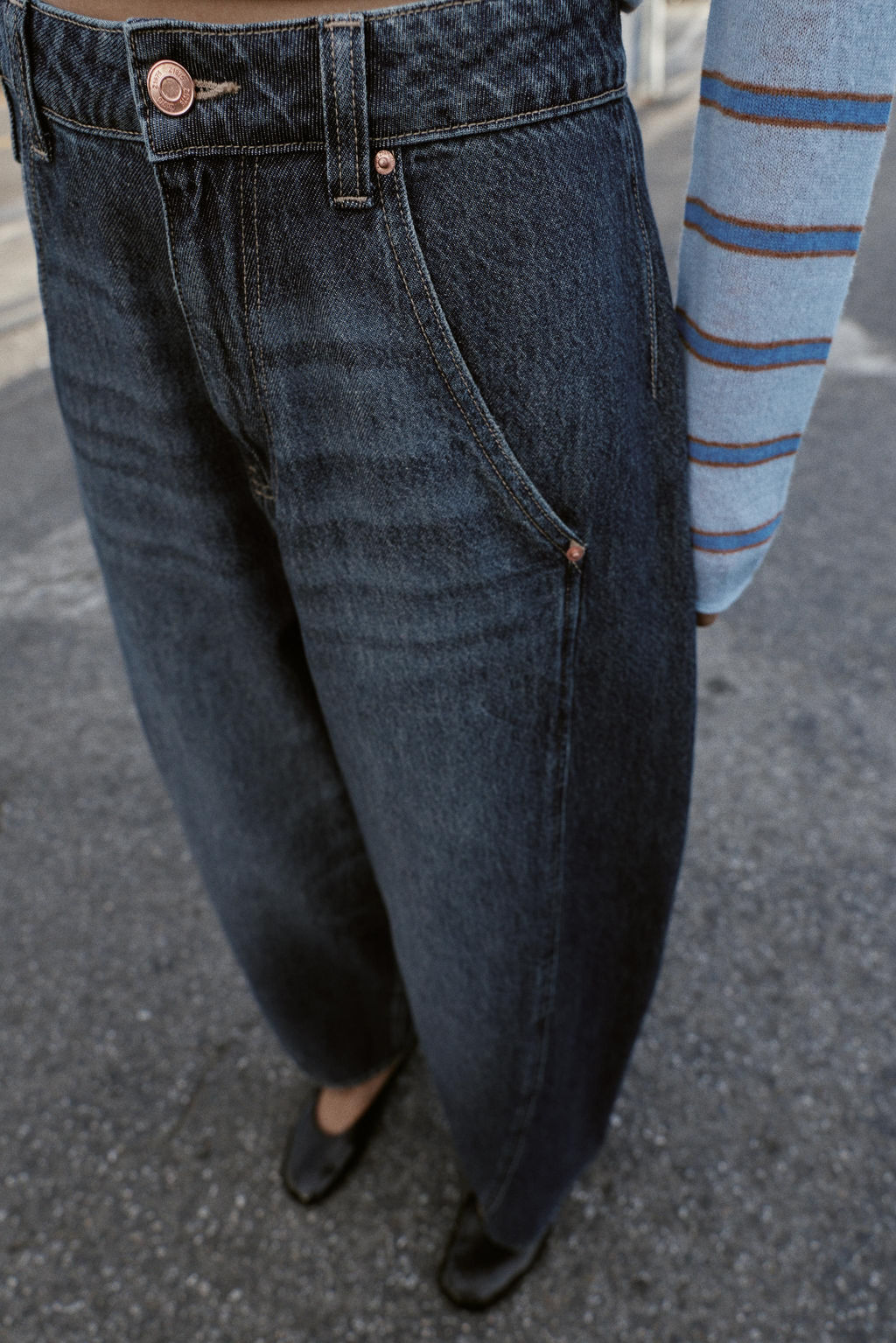 JEANS Z1975 WIDE-LEG LOOSE STITCHING - Zara фото 7