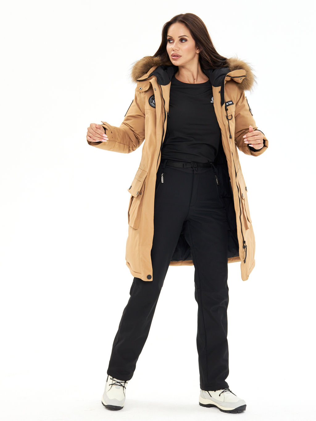 Женская зимняя мембранная парка с натуральным мехом Alpha Endless Frozen Metropolis_19 Крем-брюле  фото 8