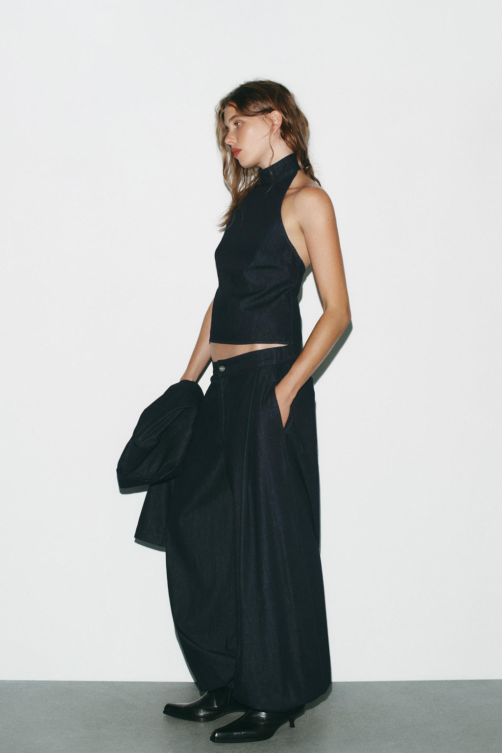 TRF BOMBACHO DENIM TROUSERS - Zara фото 4