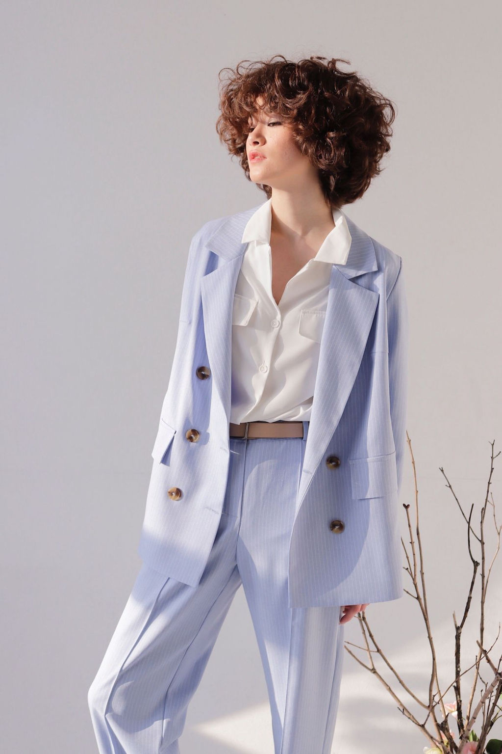 Брюки со стрелками голубые в полоску - Martichelli фото 3