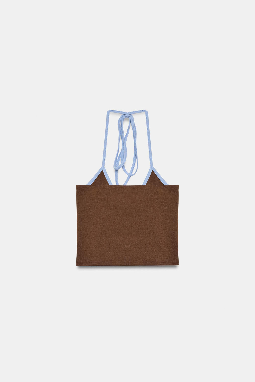 TOP CROP HALTER VIVOS / Marr?n-Azul - Zara фото 5