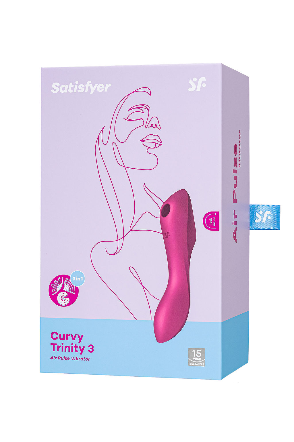 Вакуум-волновой бесконтактный стимулятор клитора Satisfyer Curvy Trinity 3, силикон, красный  фото 9