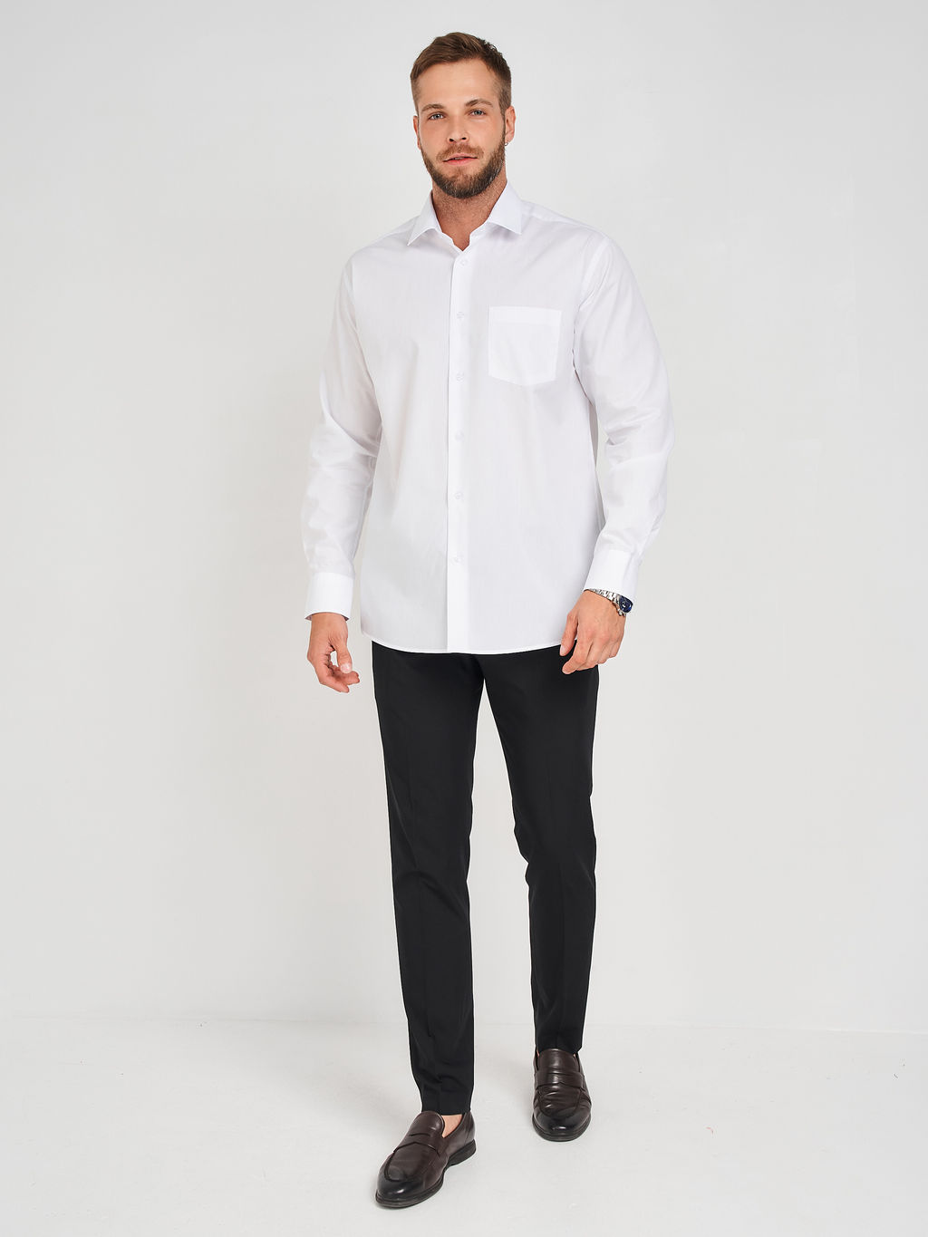 Сорочка мужская длинный рукав CASINO c100/157/ice  фото 5