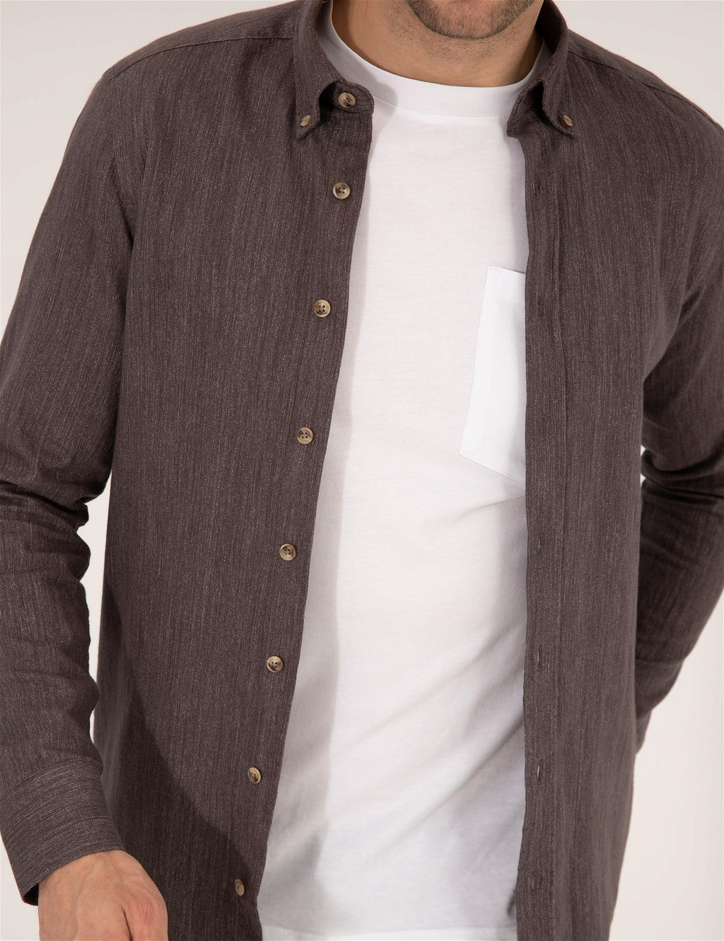 Kahverengi Slim Fit Uzun Kollu G_mlek - Pierre cardin фото 6