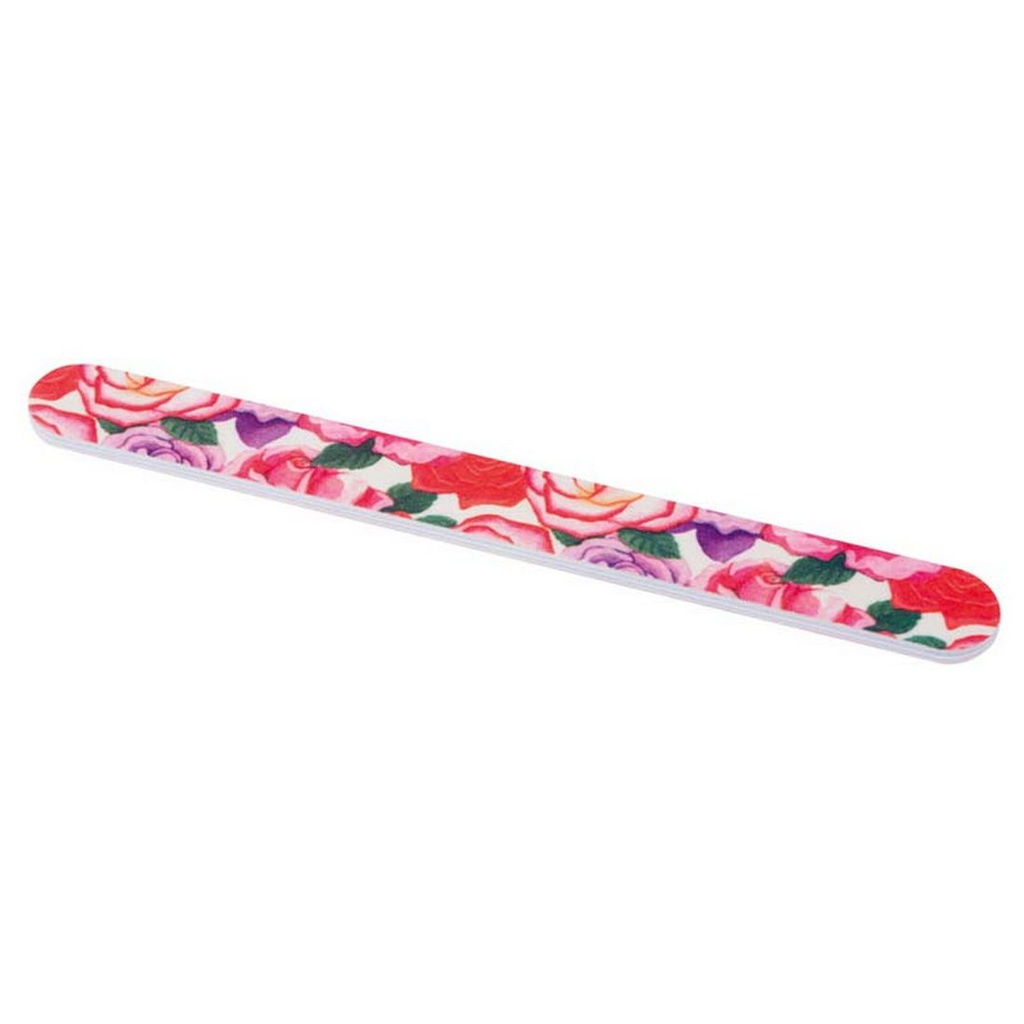 Dewal Beauty Пилка для ногтей прямая 9102747, розы 180/180 грит, 18 см  фото 2