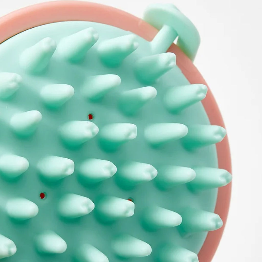 ETHERA Массажная силиконовая щётка для мытья головы, розовый  фото 3