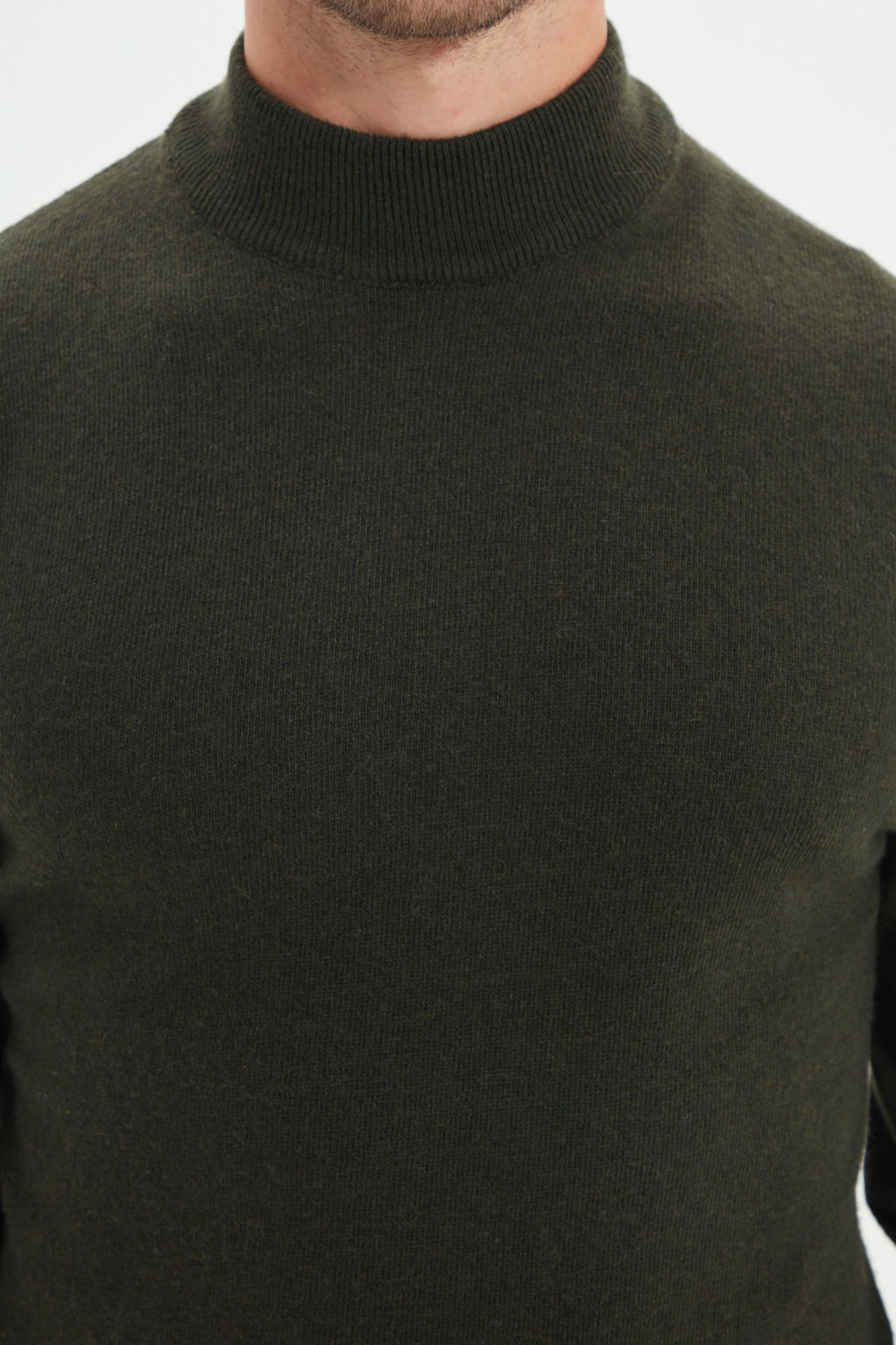 TRENDYOL MAN Bej Slim Fit Yunlu Yar?m Bal?kc? Yaka Basic Triko Kazak TMNAW21KZ1595 - Trendyolmilla фото 25