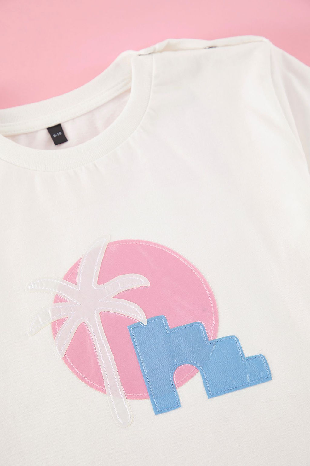 Ekru K?z Cocuk %100 Pamuk Palmiye Bask?l? Regular/Normal Kal?p K?sa Kol Orme T-Shirt TKDSS25TS00051 - Trendyolmilla фото 4
