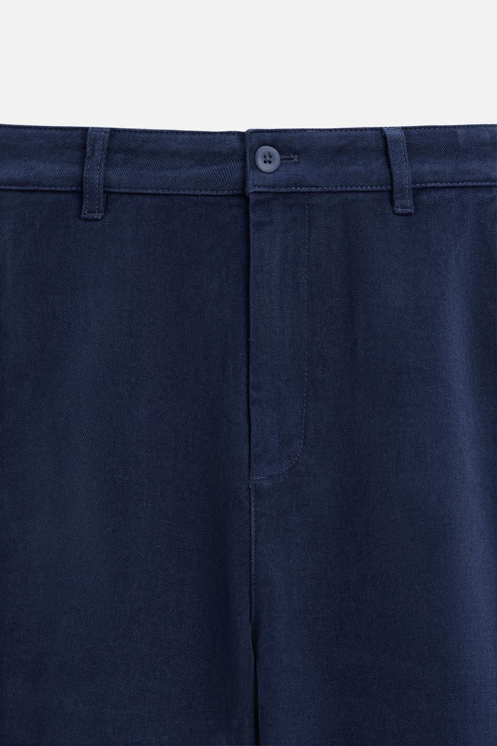 REGULAR FIT LYOCELL/COTTON TROUSERS - Zara фото 8