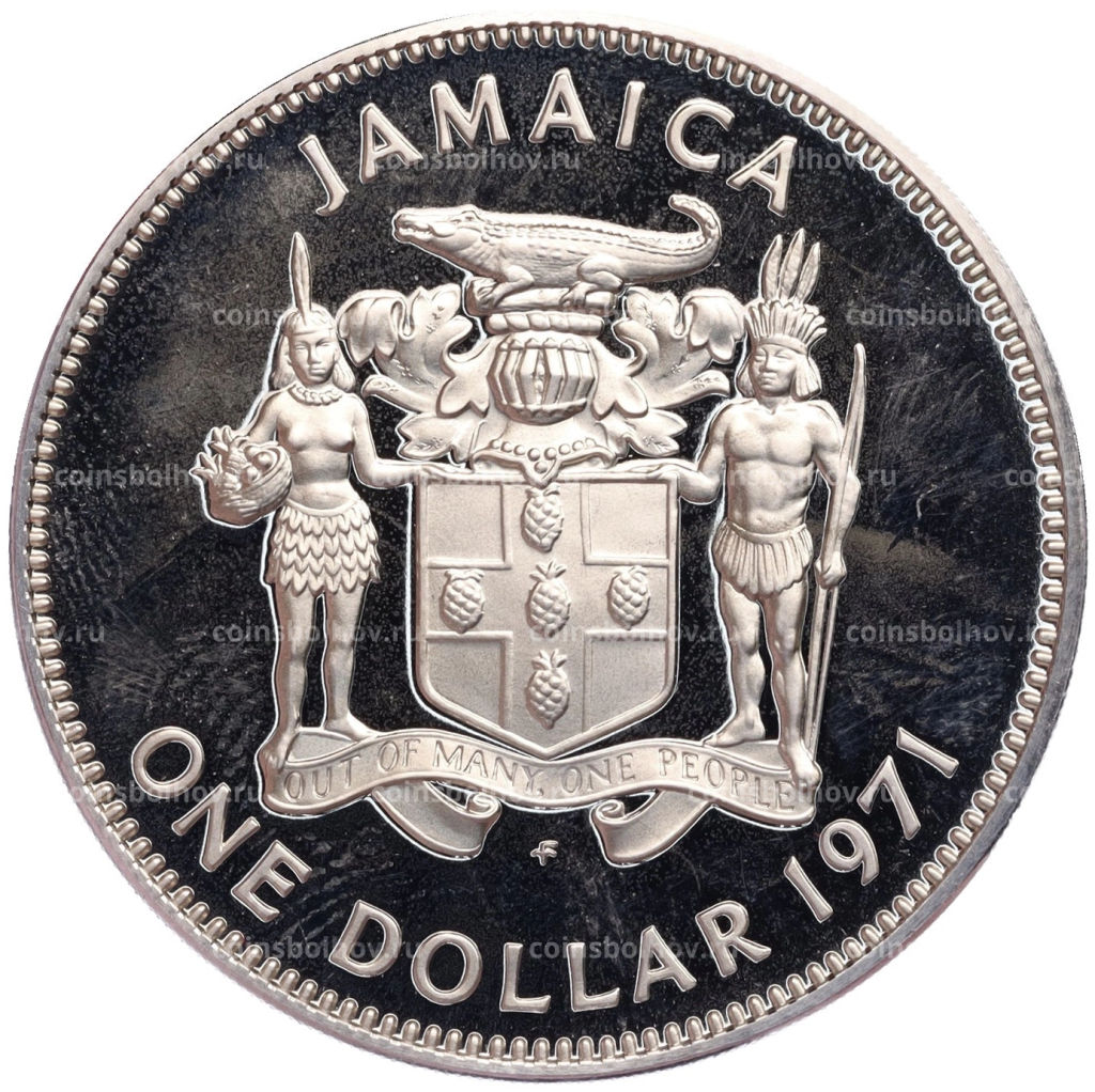 Монета 1 доллар 1971 года Ямайка Бустаманте  первый премьер-министр