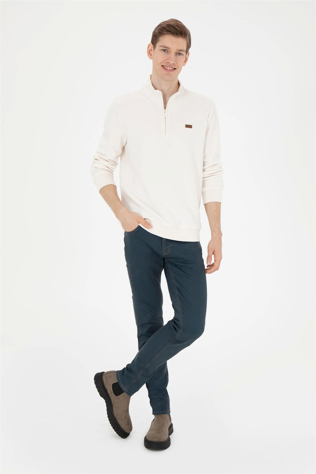 Мужской свитшот цвета экрю Неожиданная скидка в корзине - U.s. polo assn фото 4