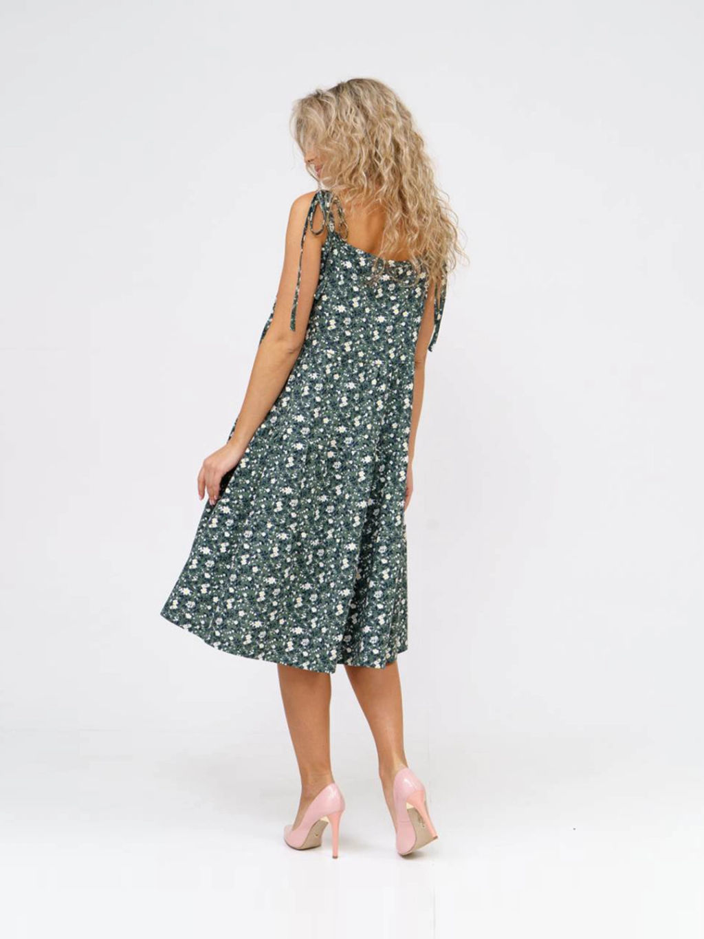 Сарафан женский, цвет зеленый белый