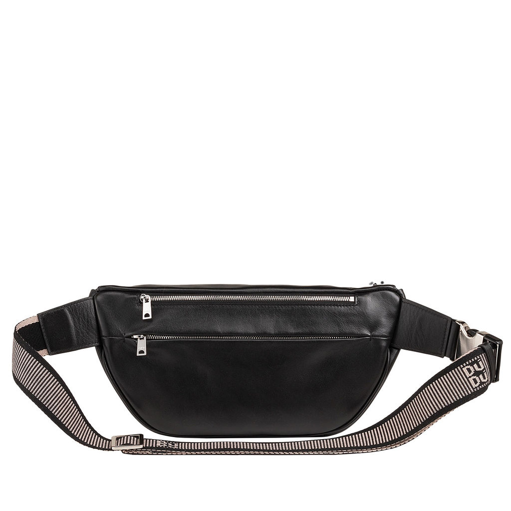 Итальянская кожаная поясная сумка DuDu серии Tenerife | черный - Dudubags фото 3