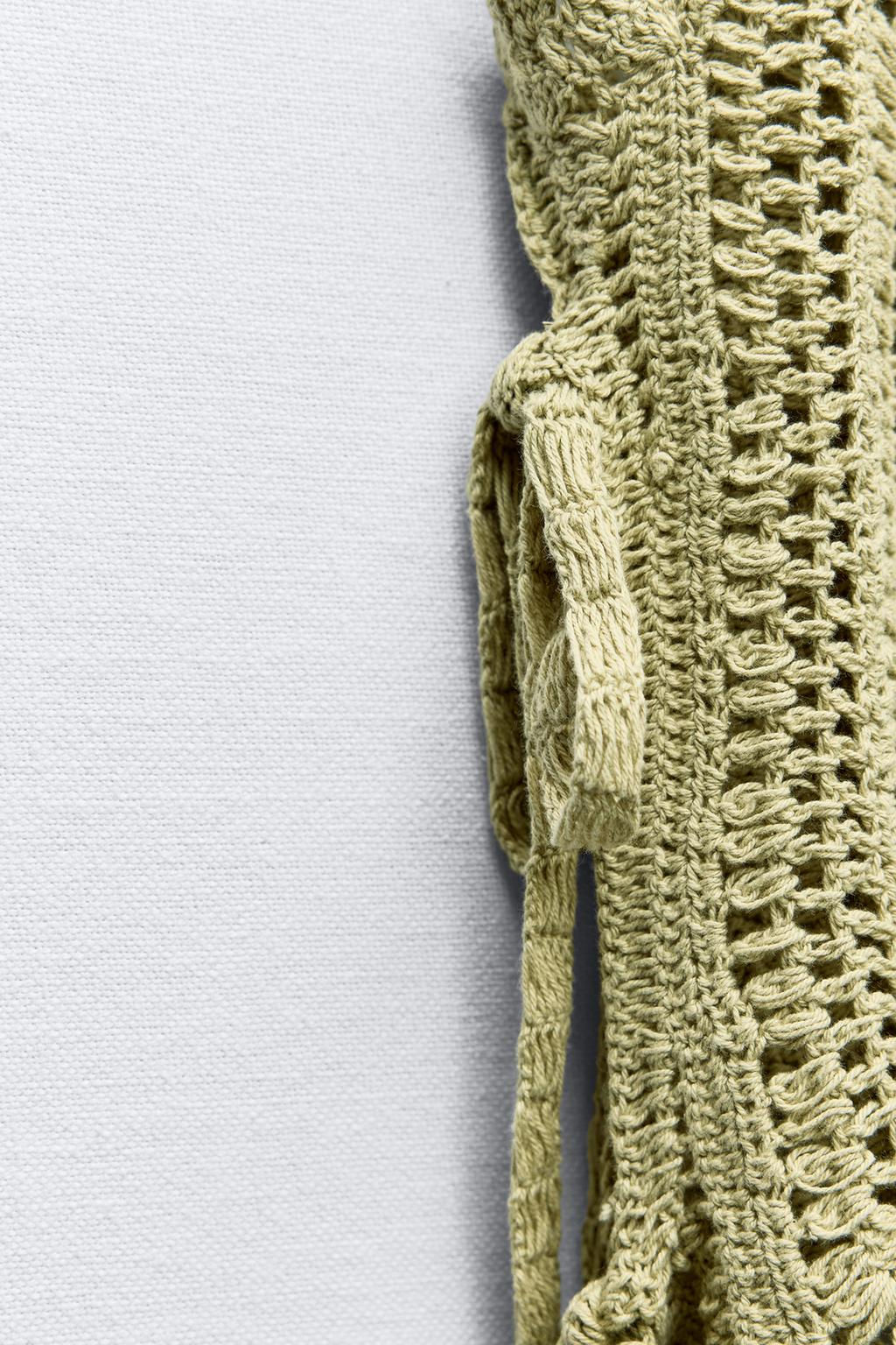 CROCHET KNIT TOP WITH SIDE TIES - Zara фото 10