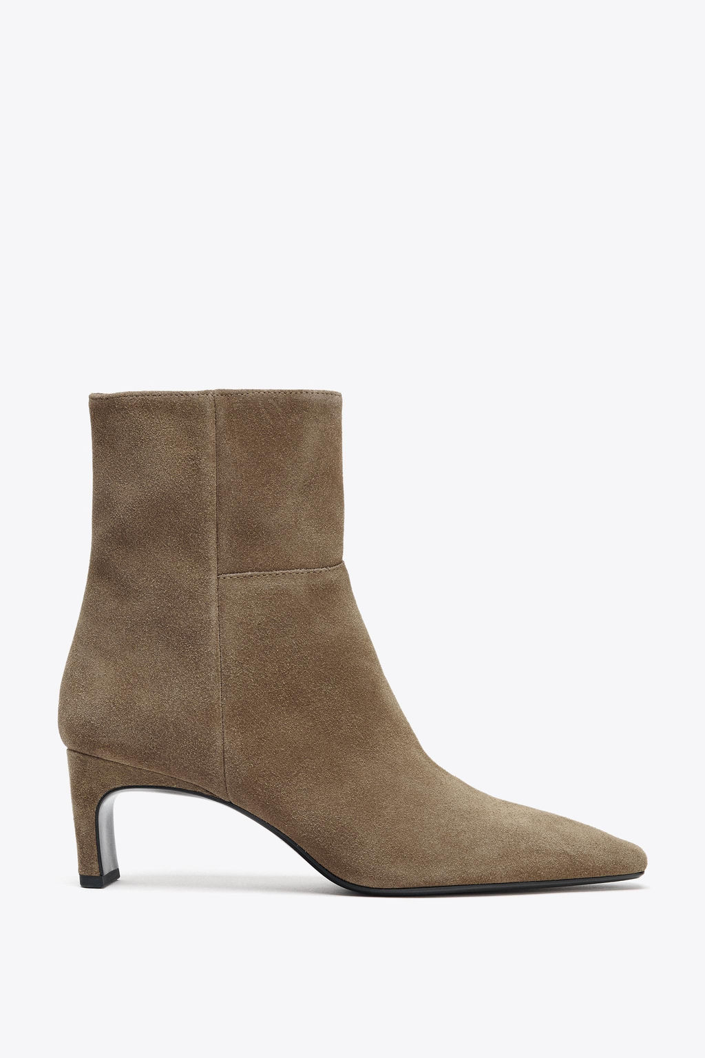 SUEDE KITTEN HEEL ANKLE BOOTS - Zara фото 9