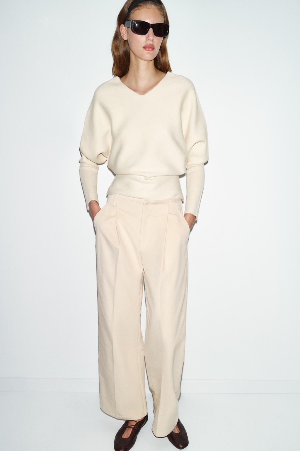 CORDUROY EFFECT STRAIGHT-LEG TROUSERS - Zara фото 2