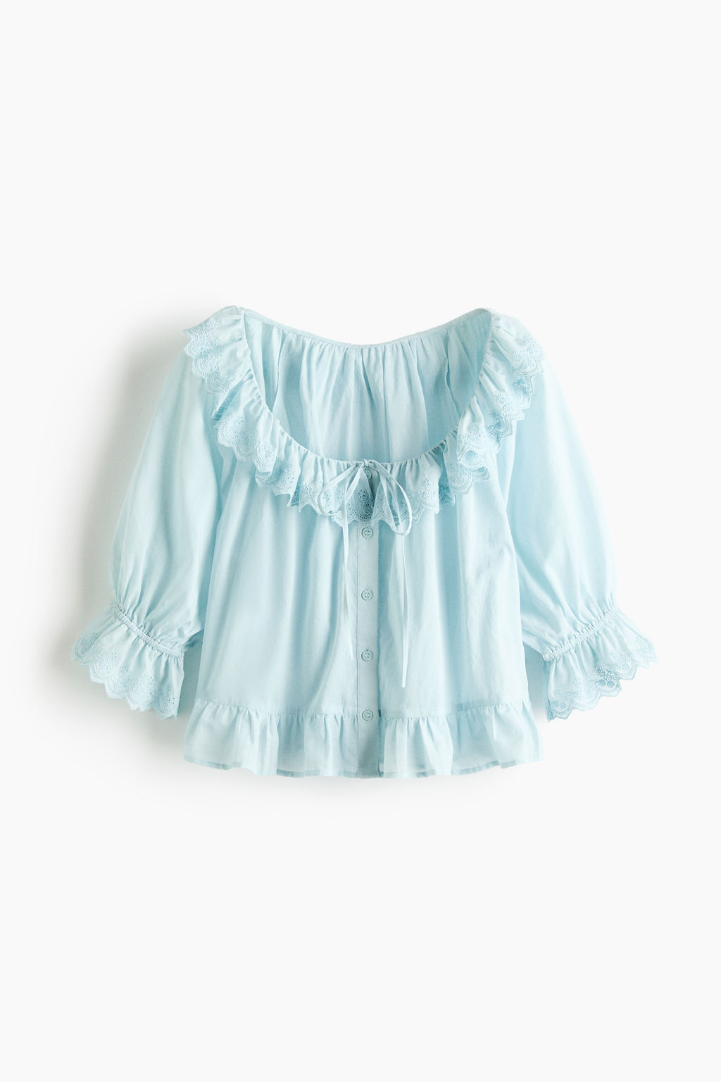 Blusa de algod?n con bordado ingl?s - H&m фото 2