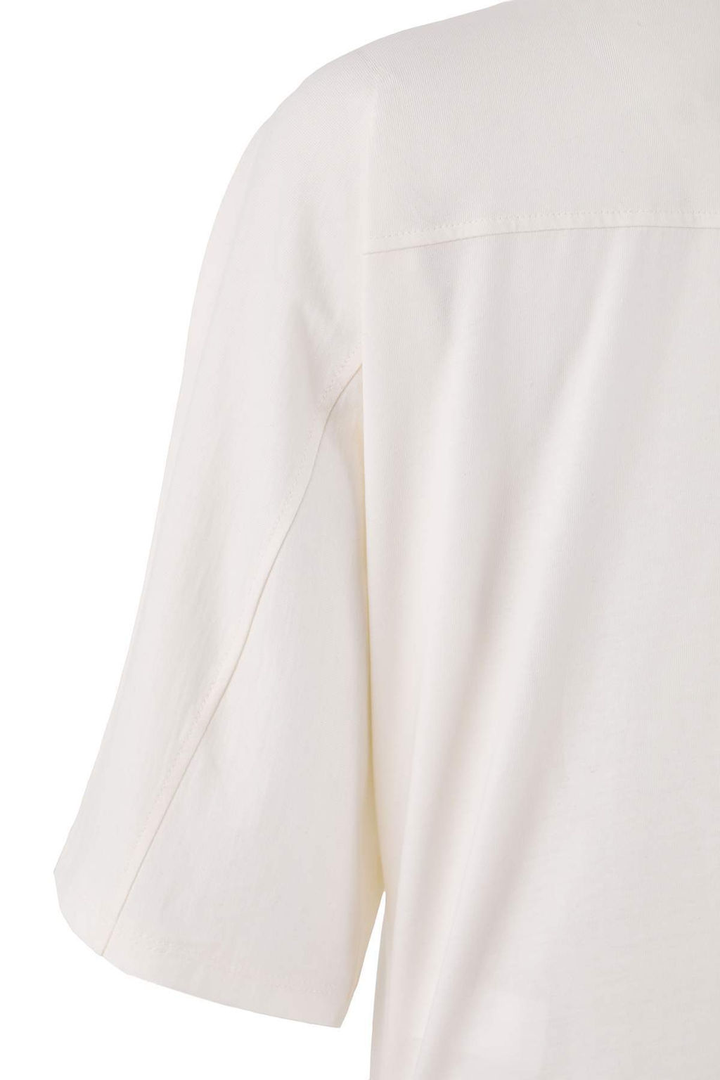 Wardrobe Essentials-Ekru Genis Kal?p Yarasa Kol %100 Pamuk Orme T-Shirt TWOSS26TS00047