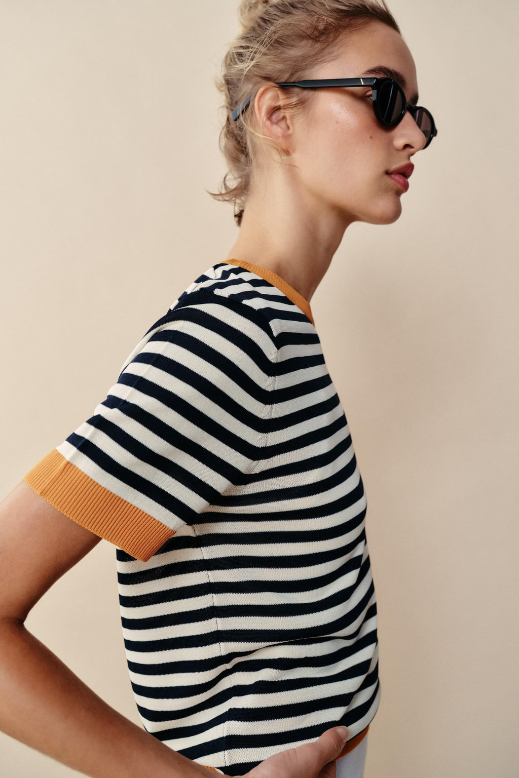 TOP PUNTO RAYAS / blanco-naranja - Zara фото 12