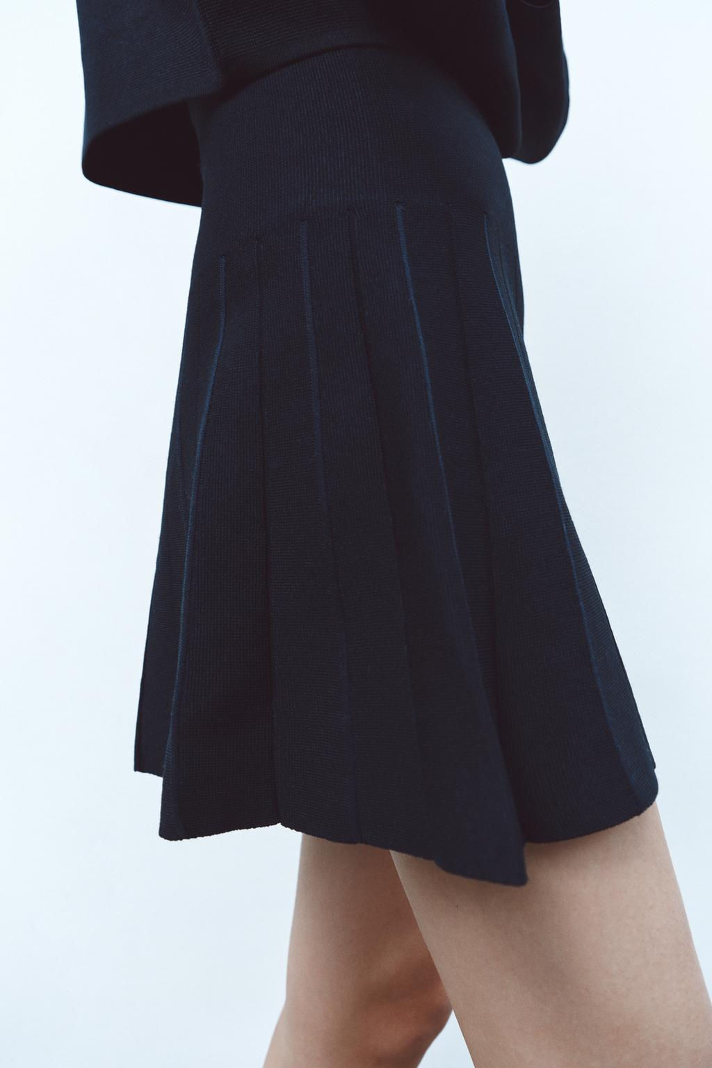 BOX PLEAT KNIT MINI SKIRT - Zara фото 2