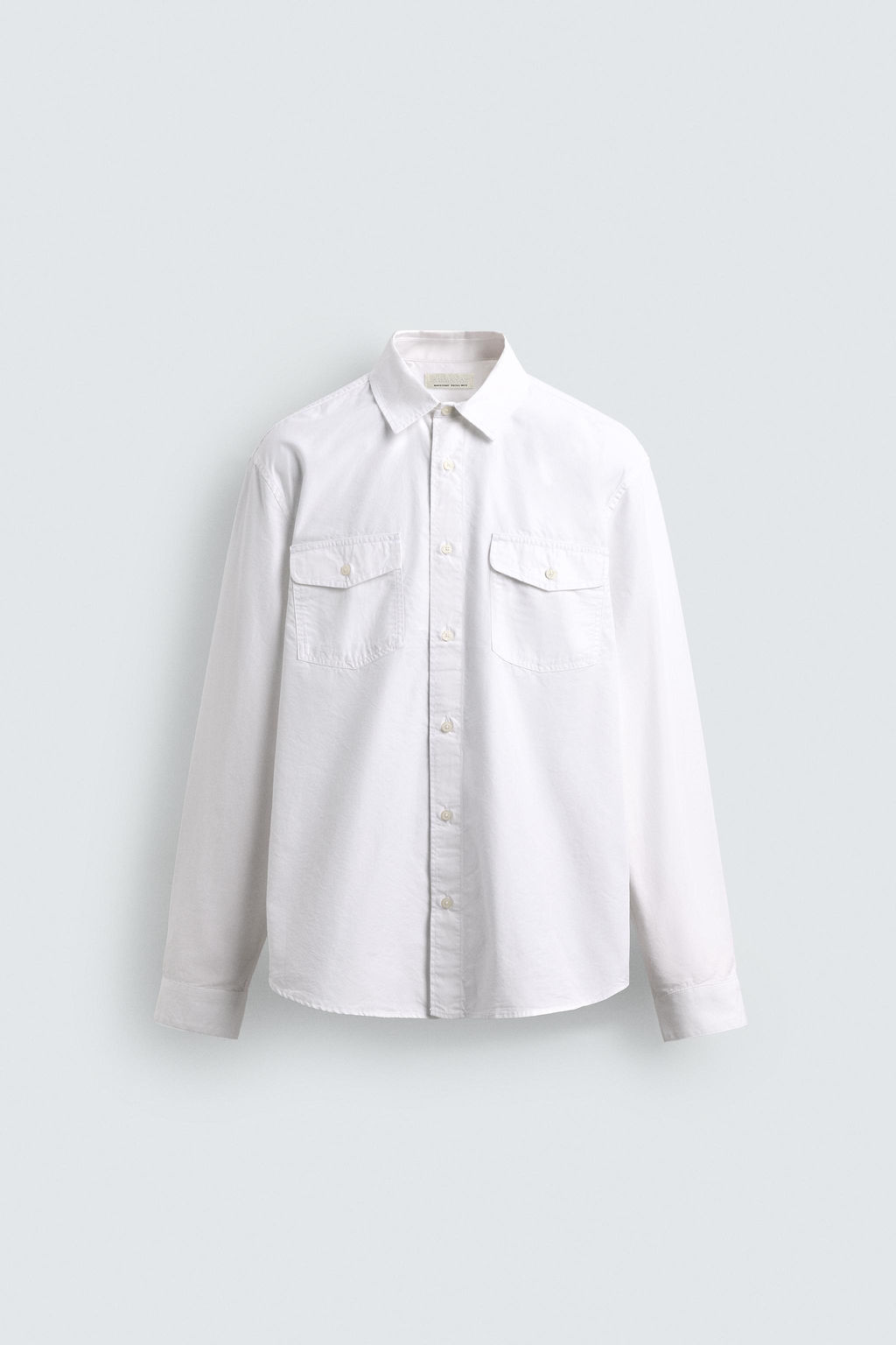 CAMISA ALGOD?N - LYOCELL BOLSILLOS / Blanco - Zara фото 7