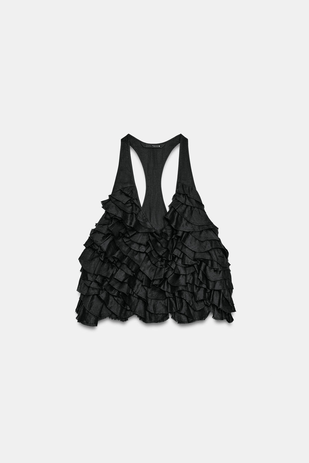 TOP VOLANTES CON RAMIO ZW COLLECTION / Negro